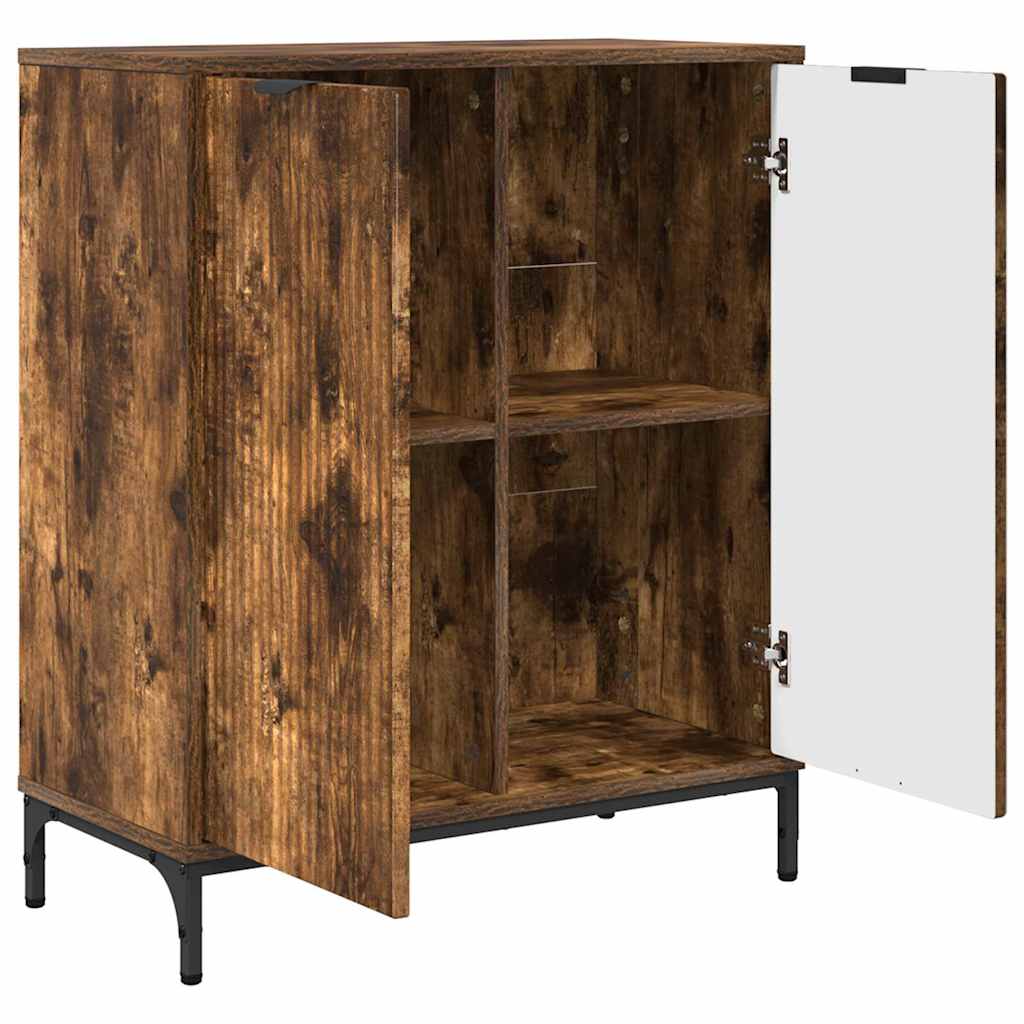 Dressoir Gerookt eiken 69,5 x 33 x 82 cm Bewerkt hout is nu te koop bij PeponiXL, paradijselijk wonen!