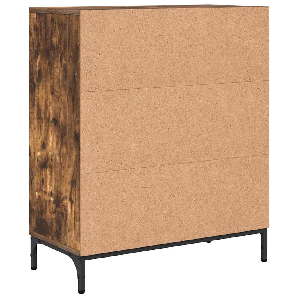 Dressoir Gerookt eiken 69,5 x 33 x 82 cm Bewerkt hout is nu te koop bij PeponiXL, paradijselijk wonen!