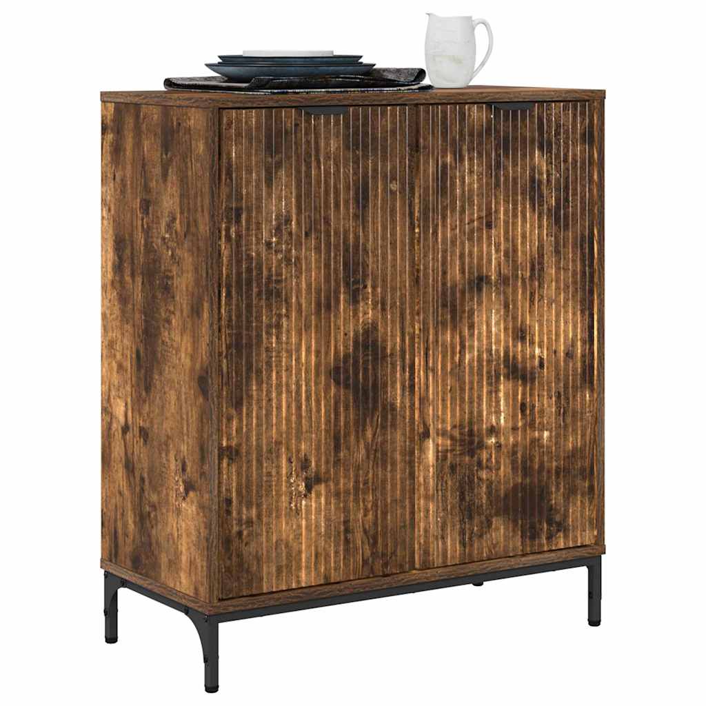 Dressoir Gerookt eiken 69,5 x 33 x 82 cm Bewerkt hout is nu te koop bij PeponiXL, paradijselijk wonen!