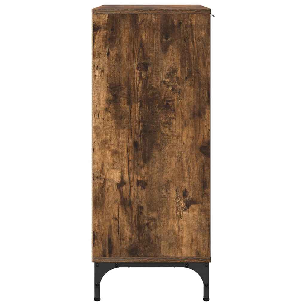 Dressoir Gerookt eiken 69,5 x 33 x 82 cm Bewerkt hout is nu te koop bij PeponiXL, paradijselijk wonen!