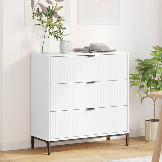 Dressoir met lade Wit 79,5 x 33 x 82 cm Bewerkt hout is nu te koop bij PeponiXL, paradijselijk wonen!