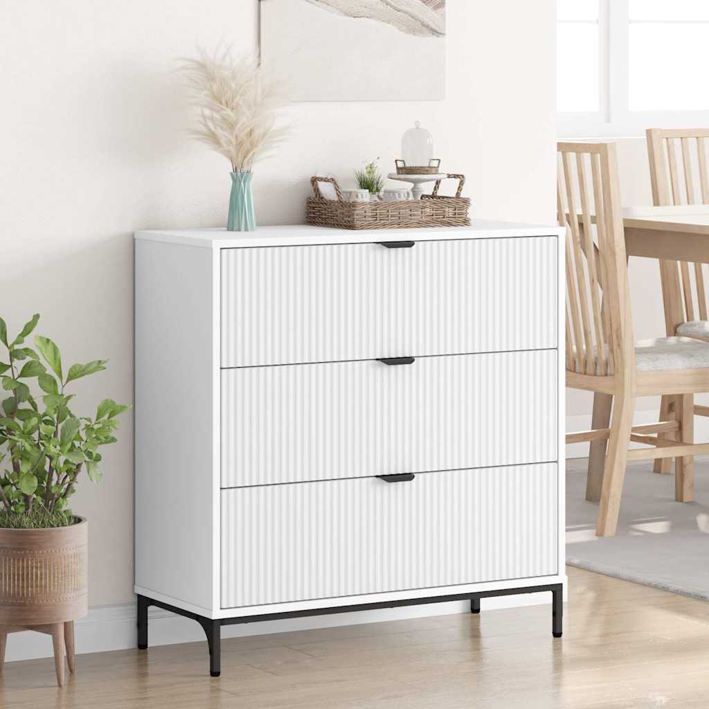 Dressoir met lade Wit 79,5 x 33 x 82 cm Bewerkt hout is nu te koop bij PeponiXL, paradijselijk wonen!