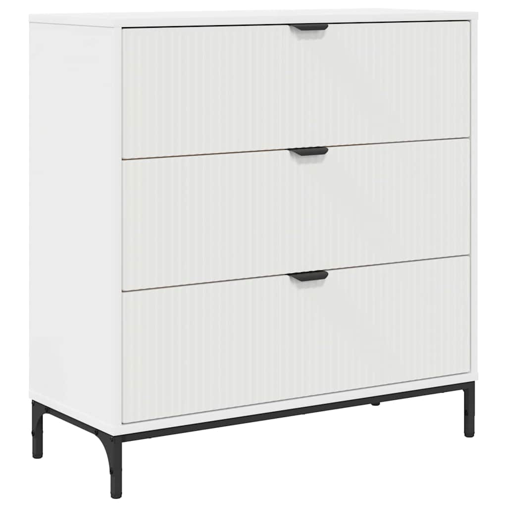Dressoir met lade Wit 79,5 x 33 x 82 cm Bewerkt hout is nu te koop bij PeponiXL, paradijselijk wonen!