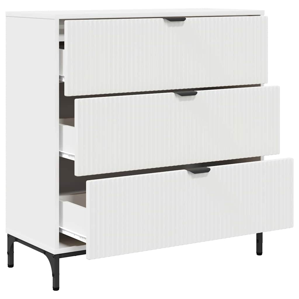 Dressoir met lade Wit 79,5 x 33 x 82 cm Bewerkt hout is nu te koop bij PeponiXL, paradijselijk wonen!