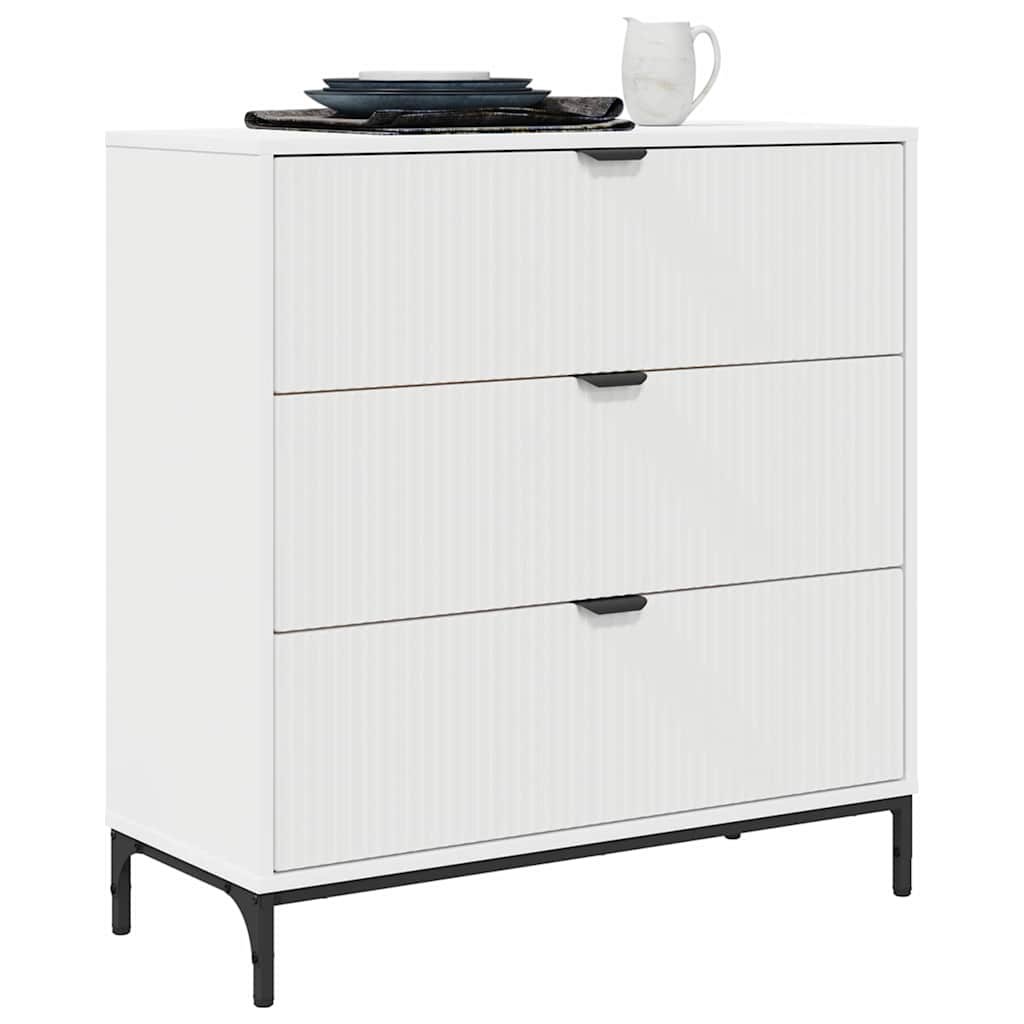 Dressoir met lade Wit 79,5 x 33 x 82 cm Bewerkt hout is nu te koop bij PeponiXL, paradijselijk wonen!