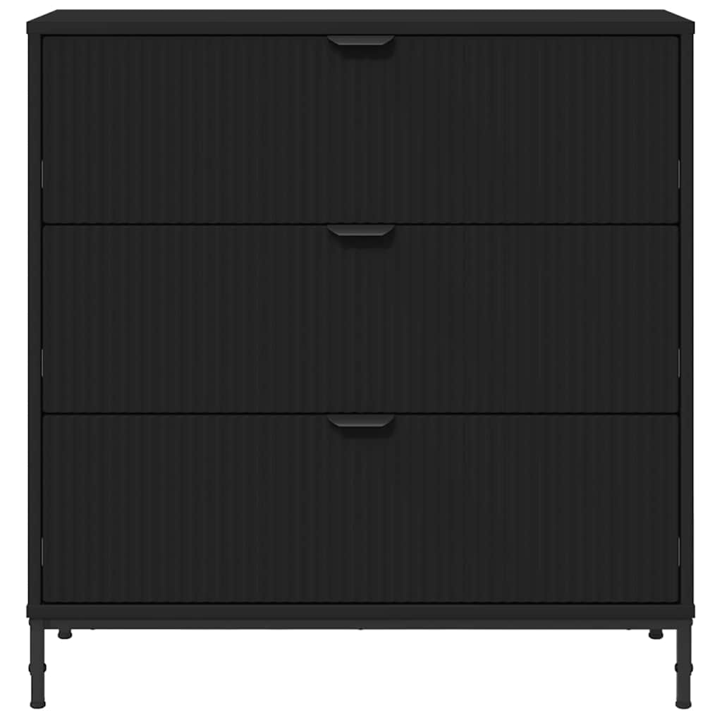 Dressoir met lade Zwart 79,5 x 33 x 82 cm Bewerkt hout is nu te koop bij PeponiXL, paradijselijk wonen!