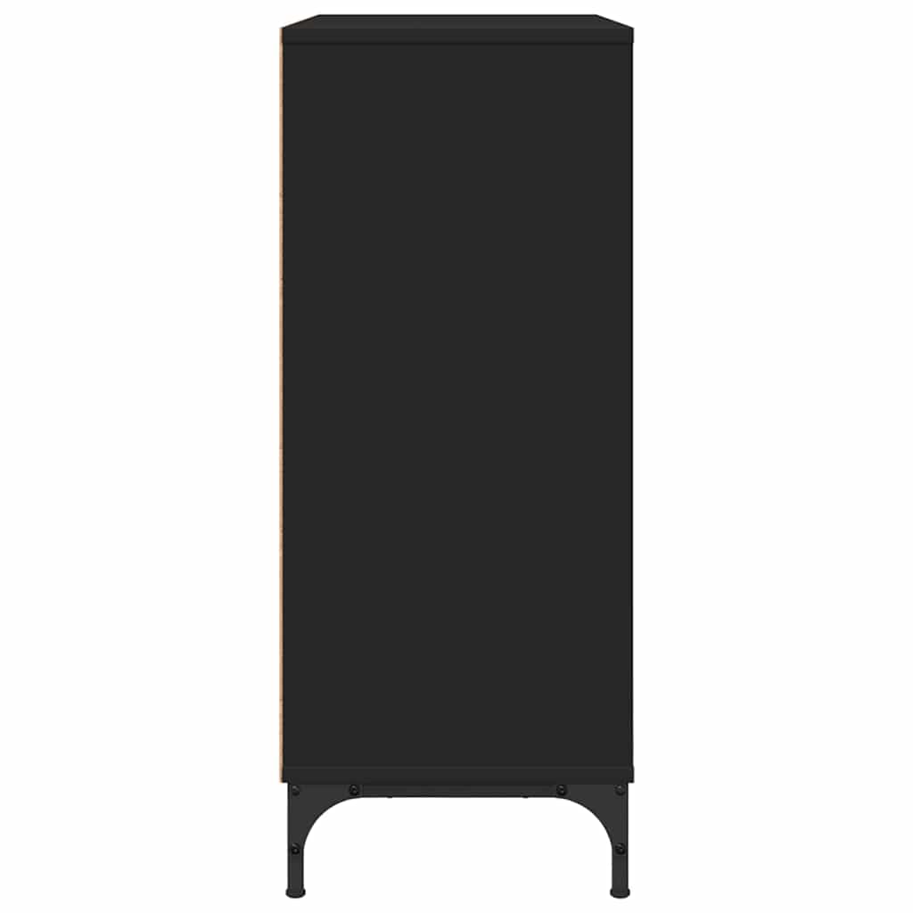 Dressoir met lade Zwart 79,5 x 33 x 82 cm Bewerkt hout is nu te koop bij PeponiXL, paradijselijk wonen!