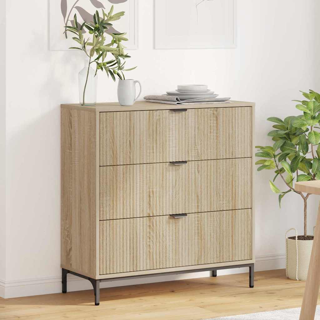 Dressoir met lade Sonoma Eiken 79,5 x 33 x 82 cm Bewerkt hout is nu te koop bij PeponiXL, paradijselijk wonen!