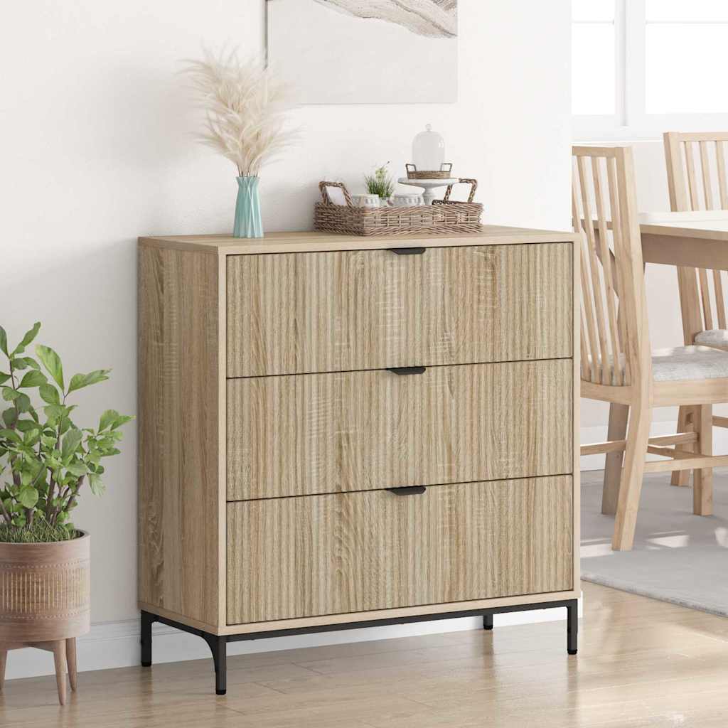 Dressoir met lade Sonoma Eiken 79,5 x 33 x 82 cm Bewerkt hout is nu te koop bij PeponiXL, paradijselijk wonen!