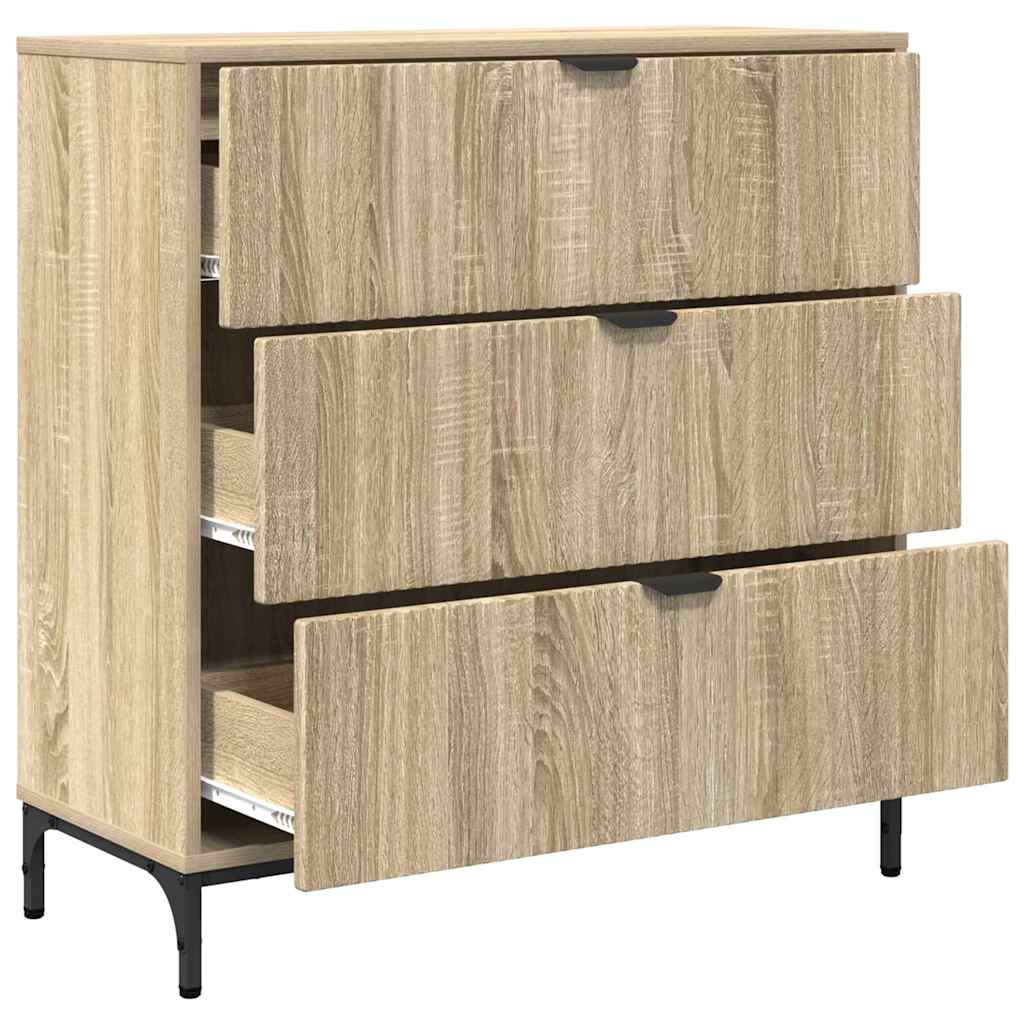 Dressoir met lade Sonoma Eiken 79,5 x 33 x 82 cm Bewerkt hout is nu te koop bij PeponiXL, paradijselijk wonen!
