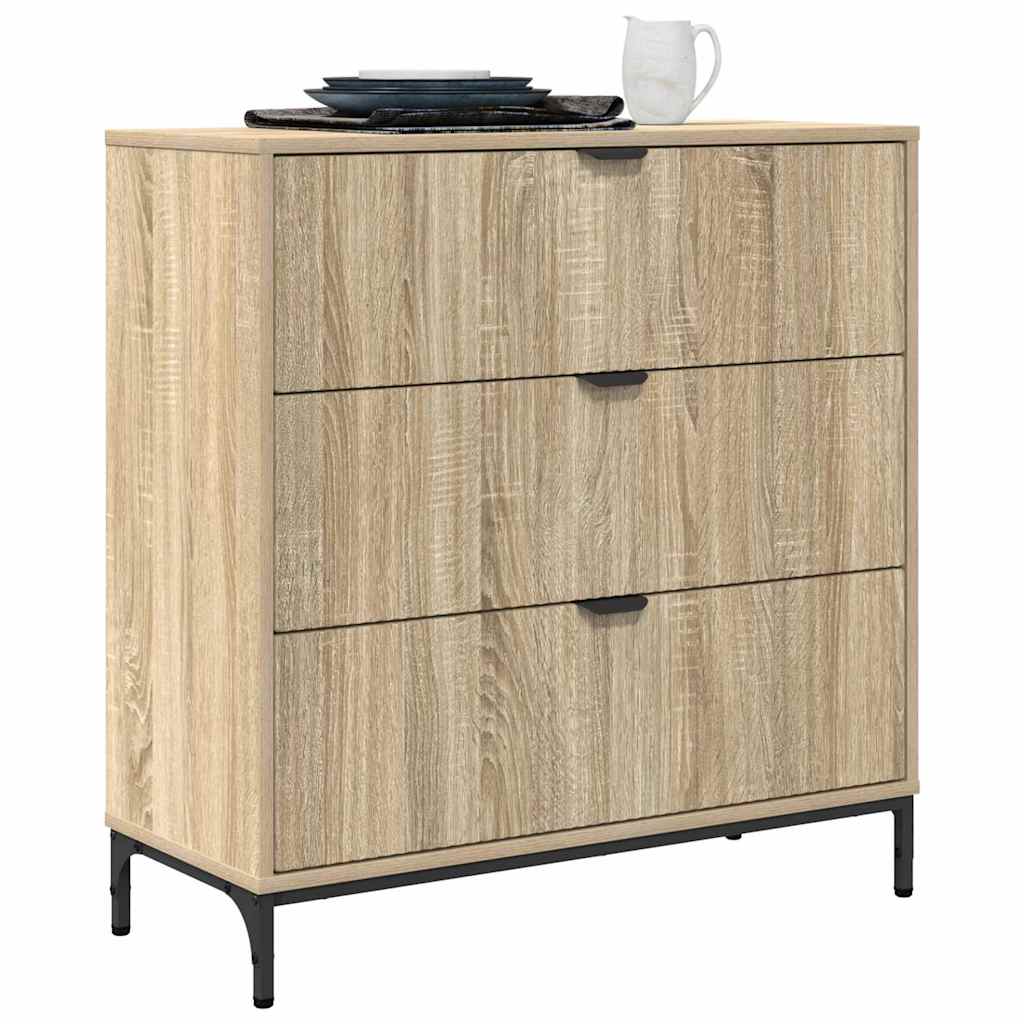 Dressoir met lade Sonoma Eiken 79,5 x 33 x 82 cm Bewerkt hout is nu te koop bij PeponiXL, paradijselijk wonen!