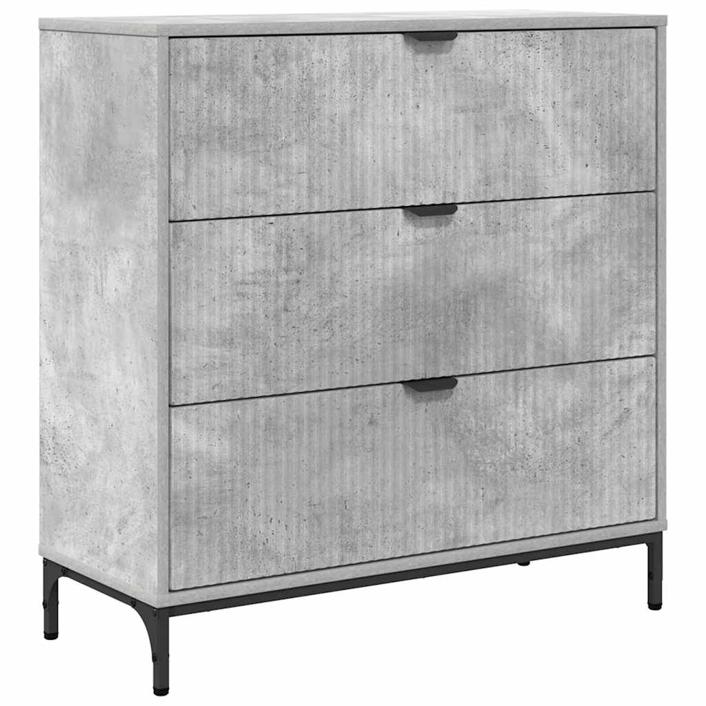 Dressoir met lade Beton Grijs 79,5 x 33 x 82 cm Bewerkt hout is nu te koop bij PeponiXL, paradijselijk wonen!