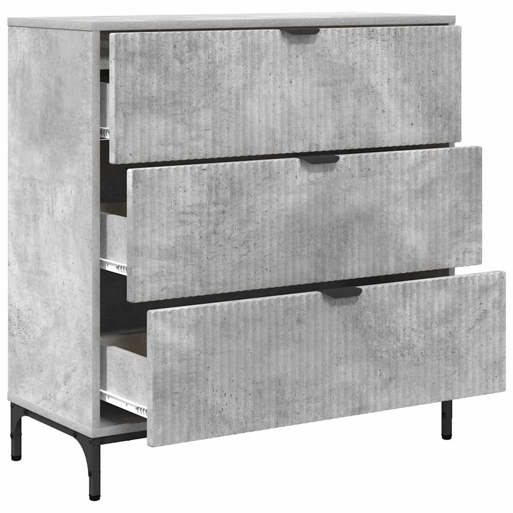 Dressoir met lade Beton Grijs 79,5 x 33 x 82 cm Bewerkt hout is nu te koop bij PeponiXL, paradijselijk wonen!