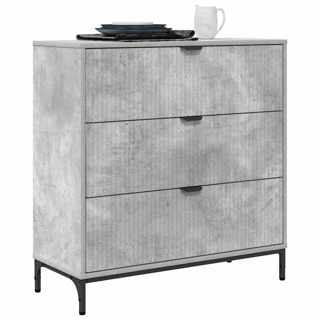 Dressoir met lade Beton Grijs 79,5 x 33 x 82 cm Bewerkt hout is nu te koop bij PeponiXL, paradijselijk wonen!