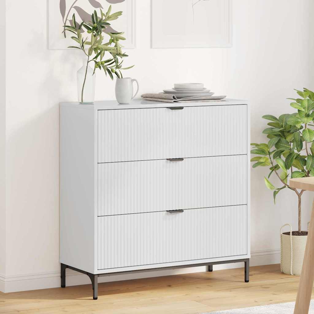 Dressoir met lade Hoogglans wit 79,5 x 33 x 82 cm Bewerkt hout is nu te koop bij PeponiXL, paradijselijk wonen!