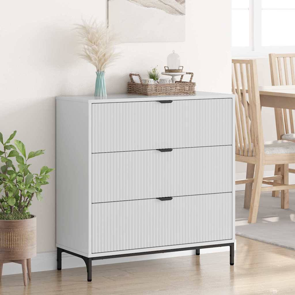 Dressoir met lade Hoogglans wit 79,5 x 33 x 82 cm Bewerkt hout is nu te koop bij PeponiXL, paradijselijk wonen!
