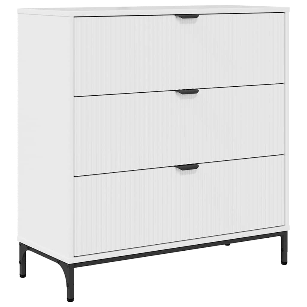 Dressoir met lade Hoogglans wit 79,5 x 33 x 82 cm Bewerkt hout is nu te koop bij PeponiXL, paradijselijk wonen!