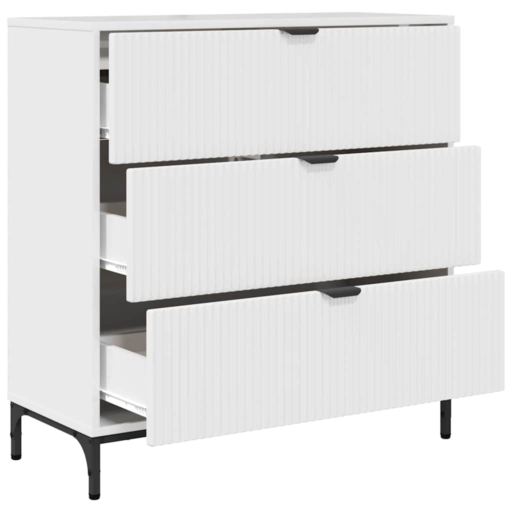 Dressoir met lade Hoogglans wit 79,5 x 33 x 82 cm Bewerkt hout is nu te koop bij PeponiXL, paradijselijk wonen!