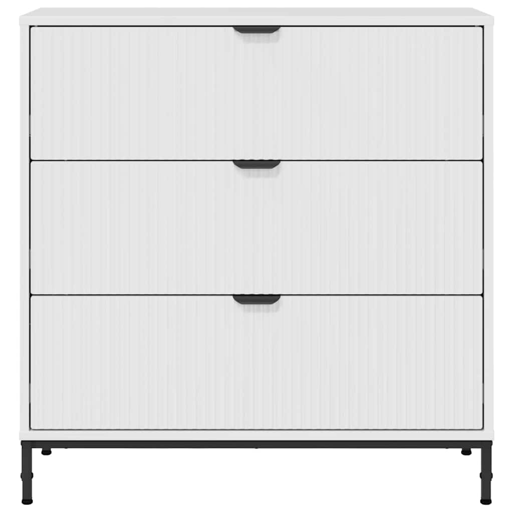 Dressoir met lade Hoogglans wit 79,5 x 33 x 82 cm Bewerkt hout is nu te koop bij PeponiXL, paradijselijk wonen!
