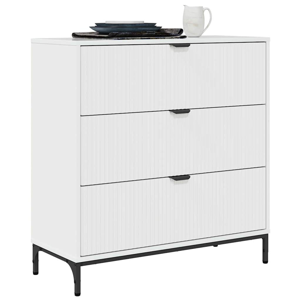 Dressoir met lade Hoogglans wit 79,5 x 33 x 82 cm Bewerkt hout is nu te koop bij PeponiXL, paradijselijk wonen!