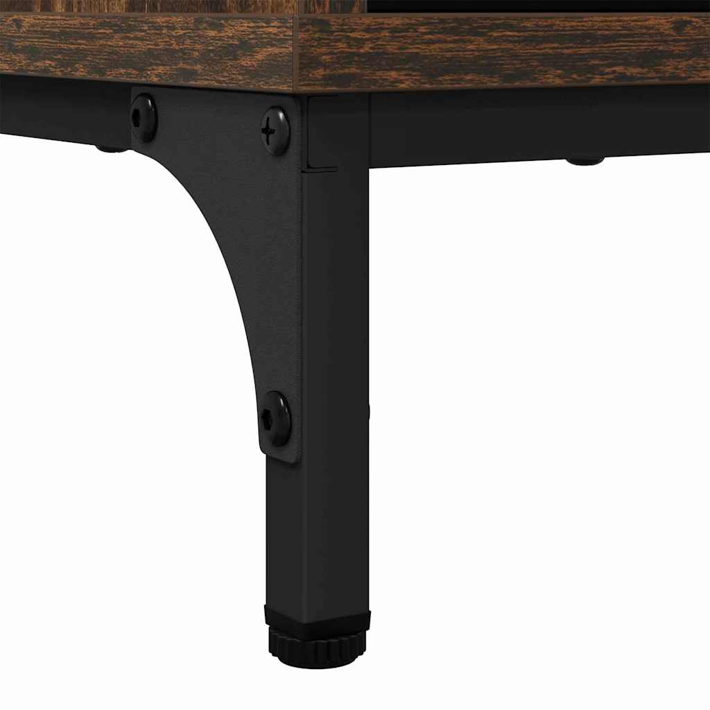 Dressoir met lade Gerookt eiken 79,5 x 33 x 82 cm Bewerkt hout is nu te koop bij PeponiXL, paradijselijk wonen!