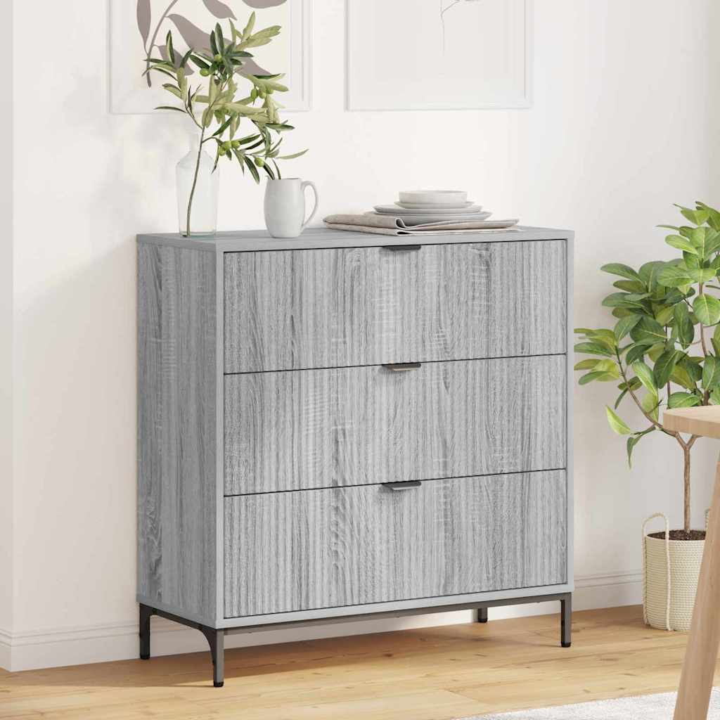 Dressoir met lade Grijs Sonoma 79,5 x 33 x 82 cm Bewerkt hout is nu te koop bij PeponiXL, paradijselijk wonen!