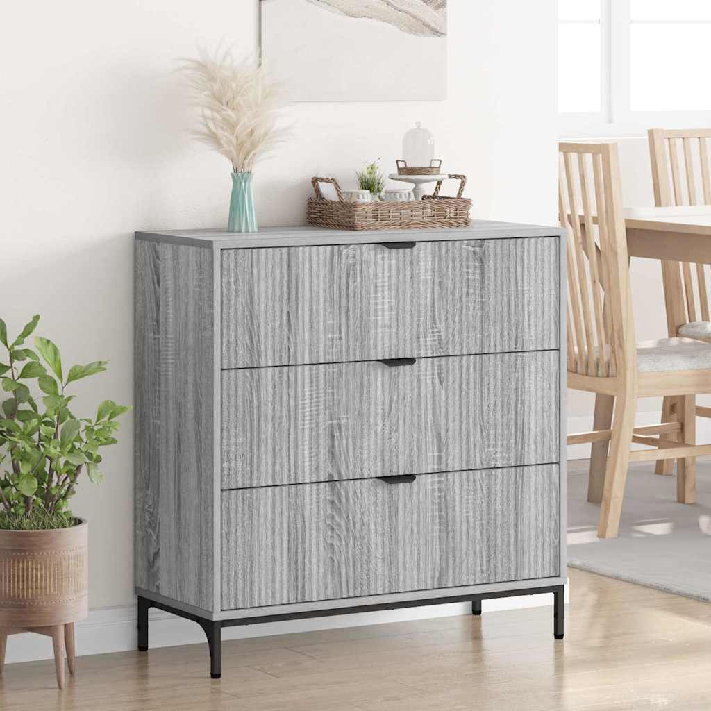 Dressoir met lade Grijs Sonoma 79,5 x 33 x 82 cm Bewerkt hout is nu te koop bij PeponiXL, paradijselijk wonen!