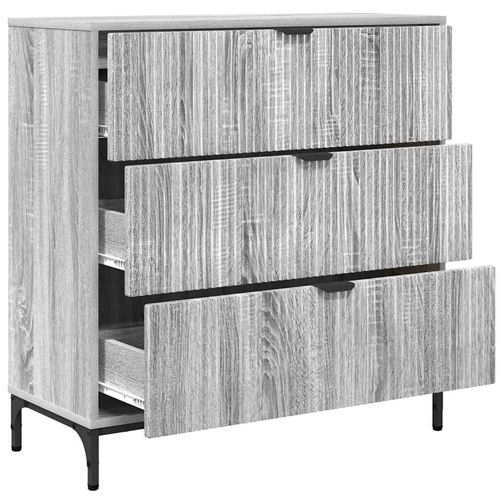 Dressoir met lade Grijs Sonoma 79,5 x 33 x 82 cm Bewerkt hout is nu te koop bij PeponiXL, paradijselijk wonen!