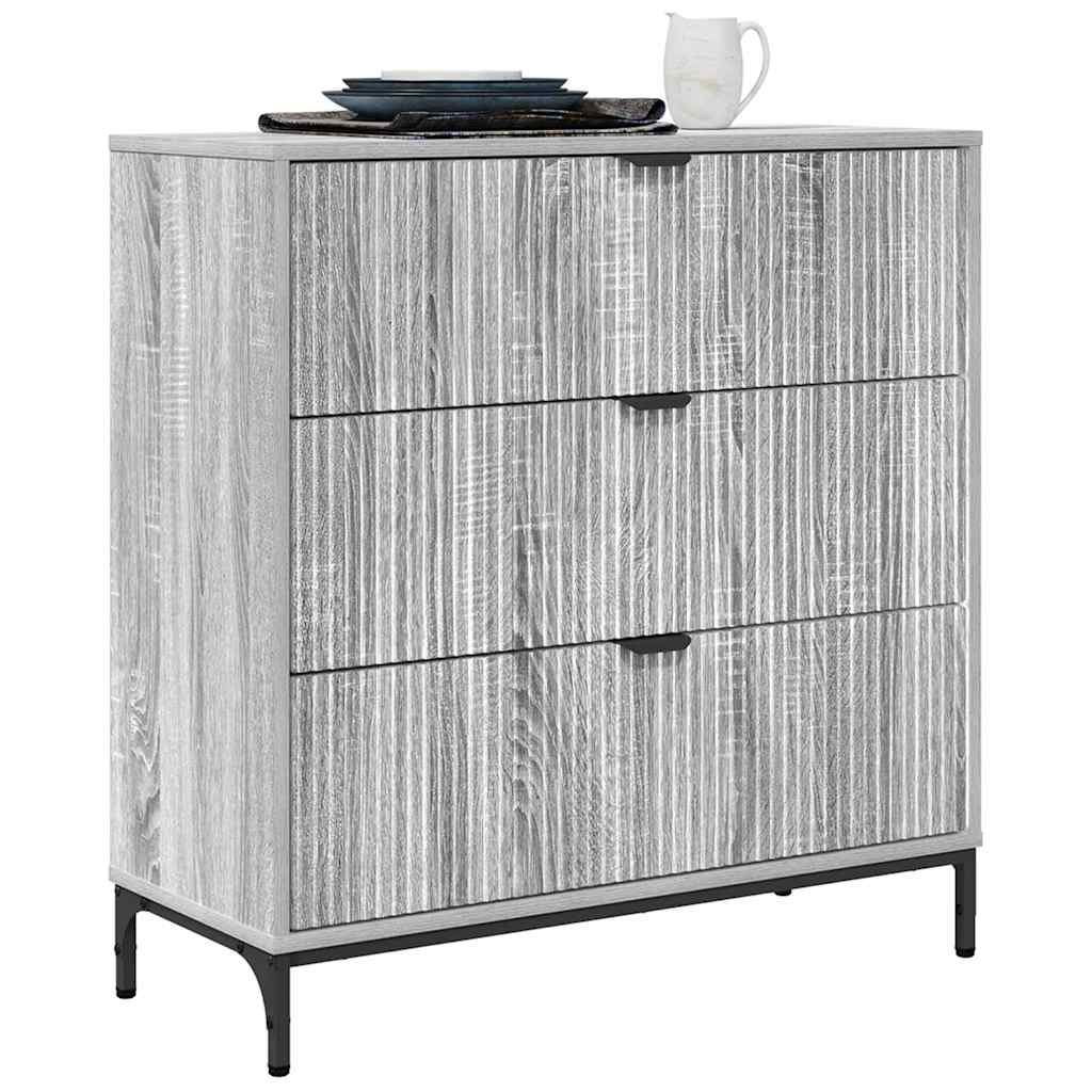 Dressoir met lade Grijs Sonoma 79,5 x 33 x 82 cm Bewerkt hout is nu te koop bij PeponiXL, paradijselijk wonen!