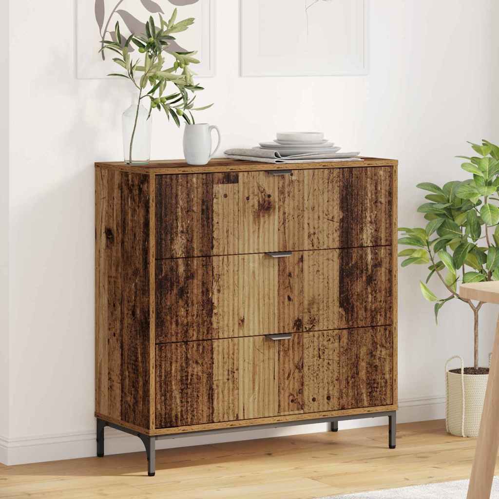 Dressoir met lade Oudhout 79,5 x 33 x 82 cm Bewerkt hout is nu te koop bij PeponiXL, paradijselijk wonen!