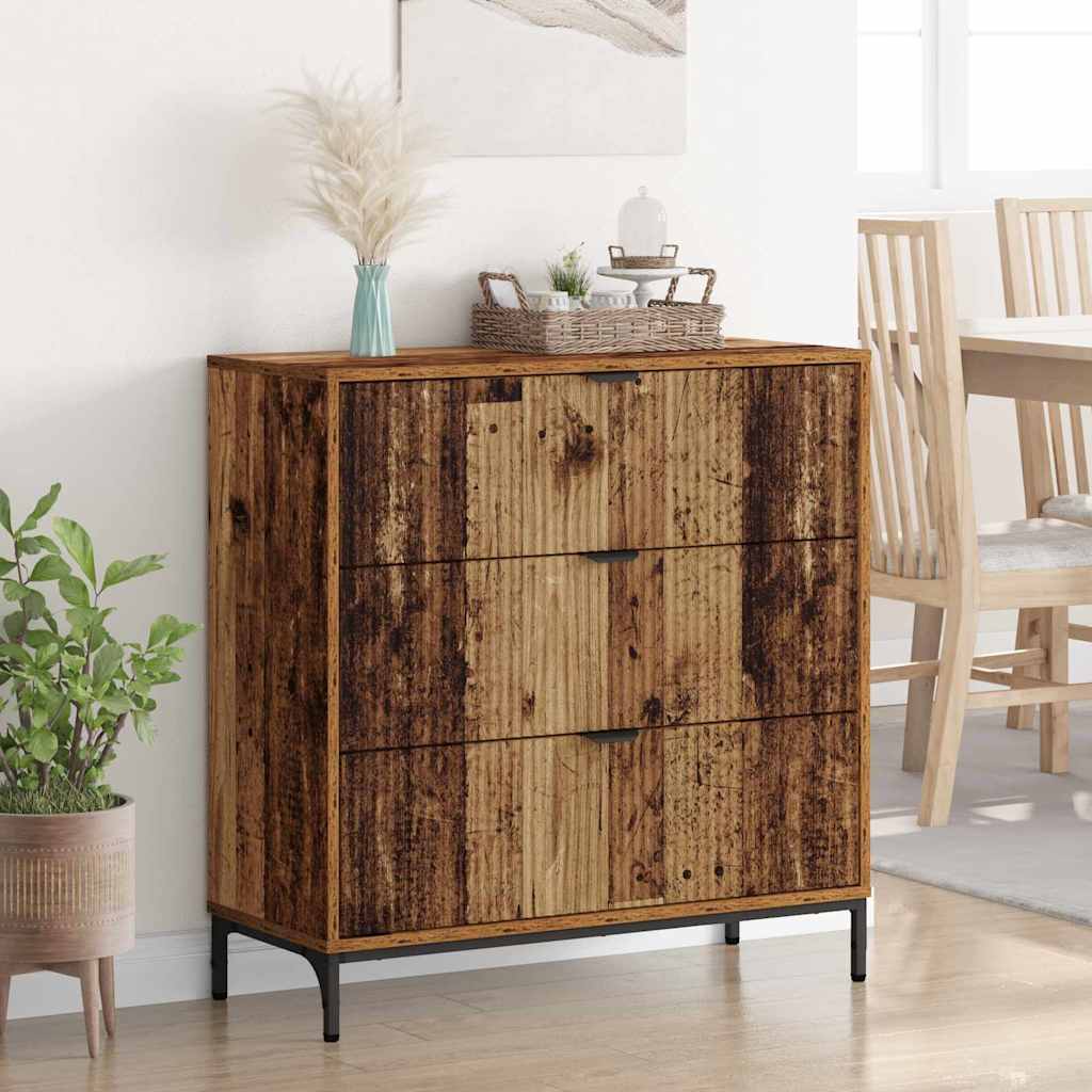 Dressoir met lade Oudhout 79,5 x 33 x 82 cm Bewerkt hout is nu te koop bij PeponiXL, paradijselijk wonen!