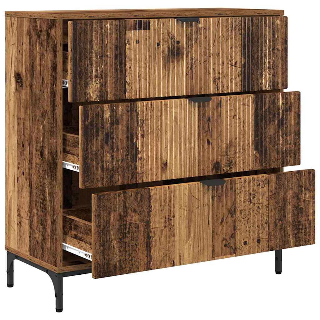 Dressoir met lade Oudhout 79,5 x 33 x 82 cm Bewerkt hout is nu te koop bij PeponiXL, paradijselijk wonen!