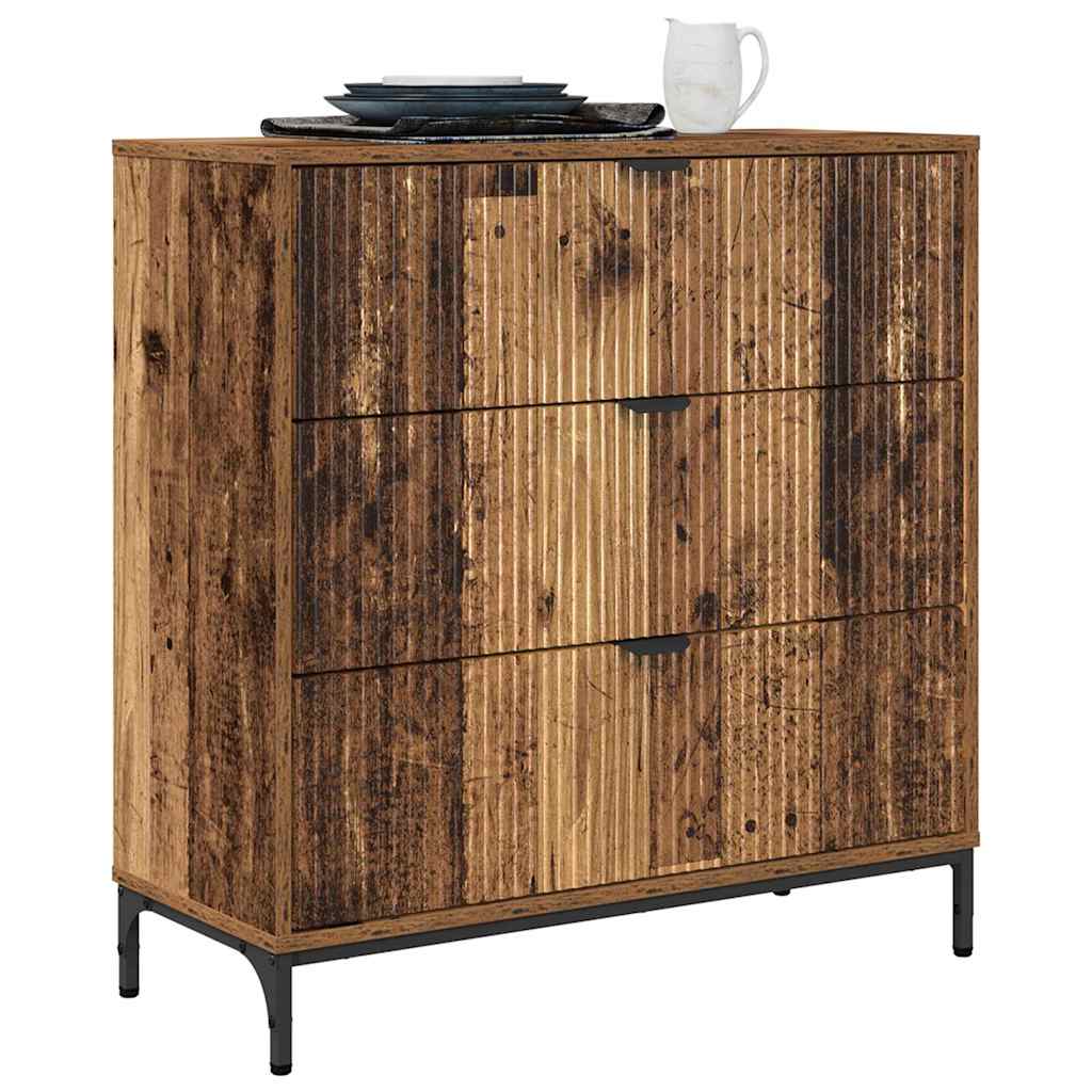 Dressoir met lade Oudhout 79,5 x 33 x 82 cm Bewerkt hout is nu te koop bij PeponiXL, paradijselijk wonen!
