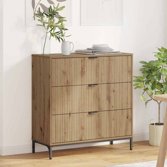 Dressoir met lade Artisan Eiken 79,5 x 33 x 82 cm Bewerkt hout is nu te koop bij PeponiXL, paradijselijk wonen!
