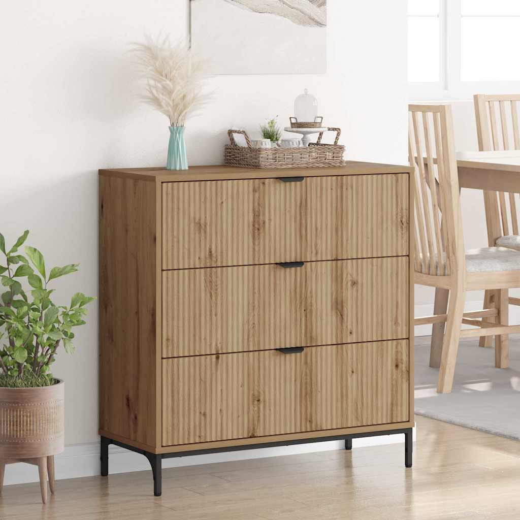 Dressoir met lade Artisan Eiken 79,5 x 33 x 82 cm Bewerkt hout is nu te koop bij PeponiXL, paradijselijk wonen!