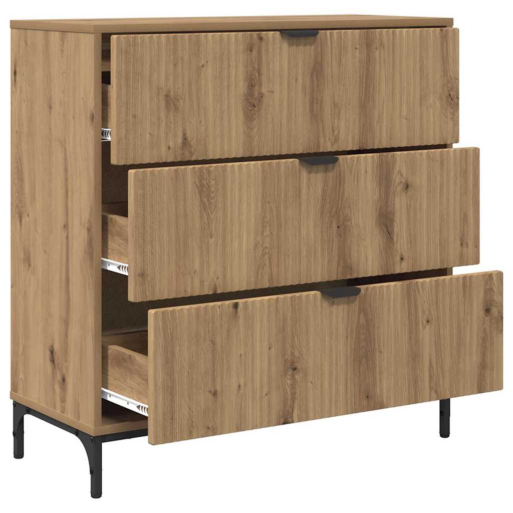 Dressoir met lade Artisan Eiken 79,5 x 33 x 82 cm Bewerkt hout is nu te koop bij PeponiXL, paradijselijk wonen!
