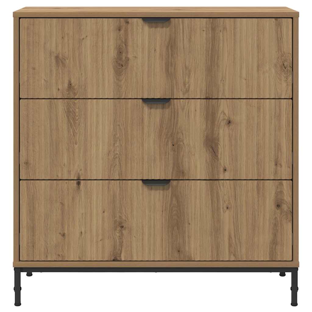 Dressoir met lade Artisan Eiken 79,5 x 33 x 82 cm Bewerkt hout is nu te koop bij PeponiXL, paradijselijk wonen!