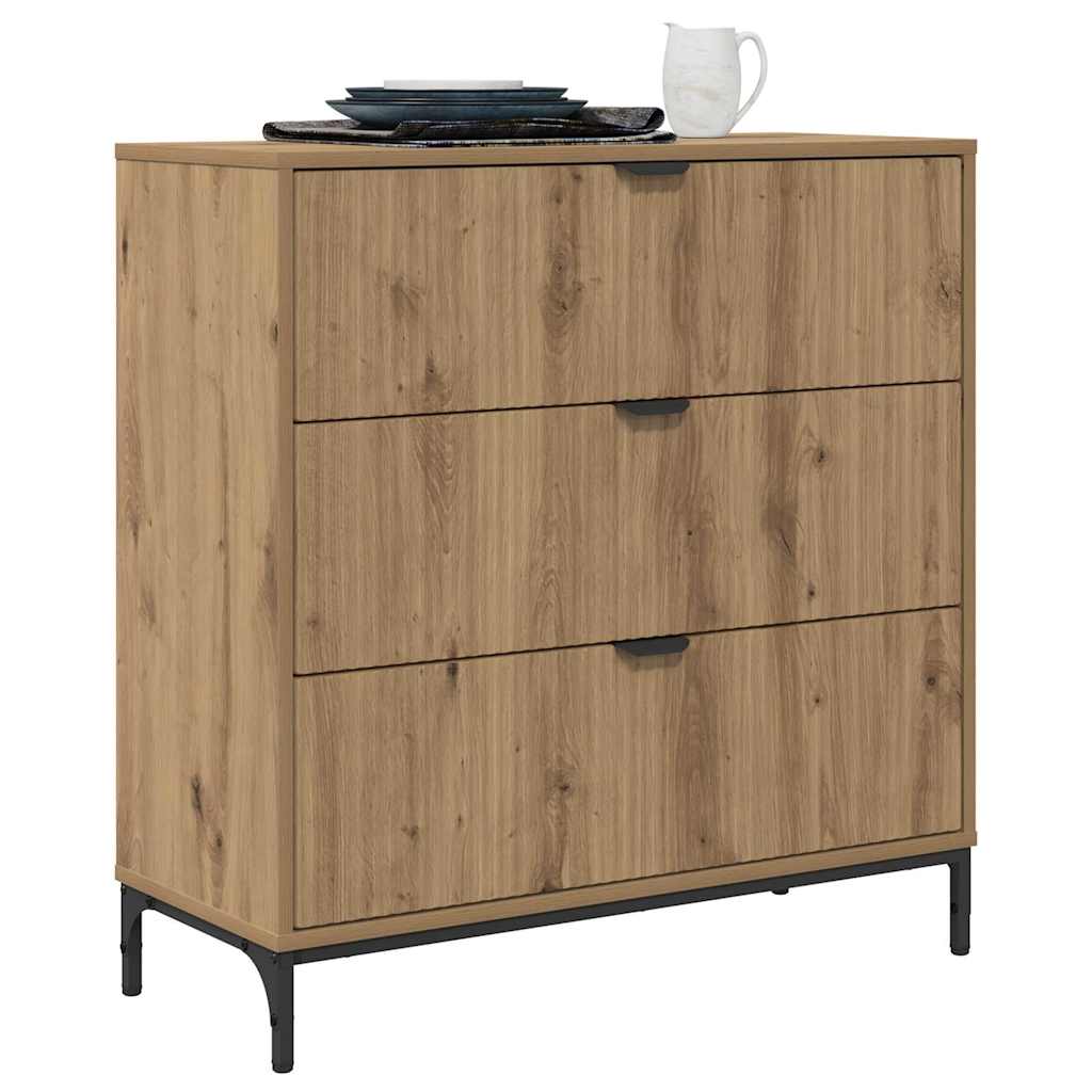 Dressoir met lade Artisan Eiken 79,5 x 33 x 82 cm Bewerkt hout is nu te koop bij PeponiXL, paradijselijk wonen!