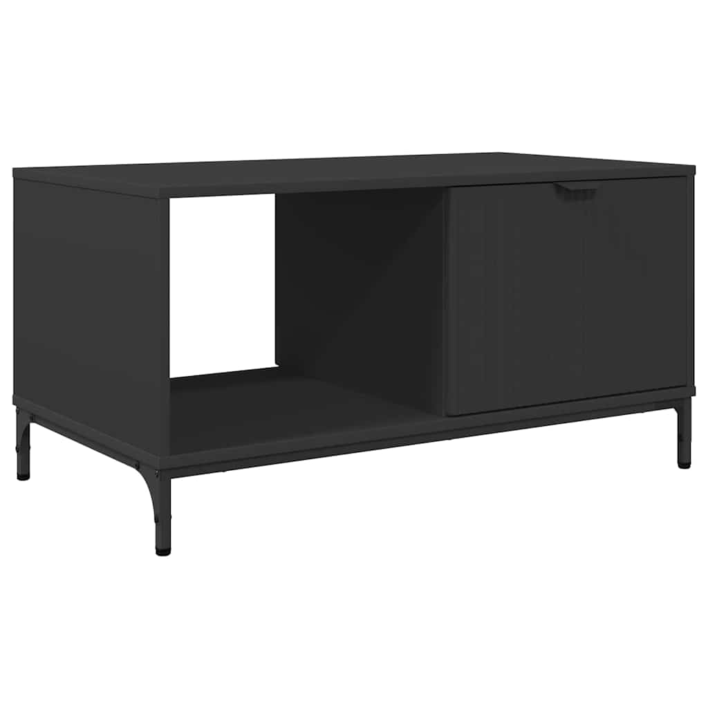 Salontafel met lade Zwart Eiken 90 x 49 x 46 cm Bewerkt hout is nu te koop bij PeponiXL, paradijselijk wonen!