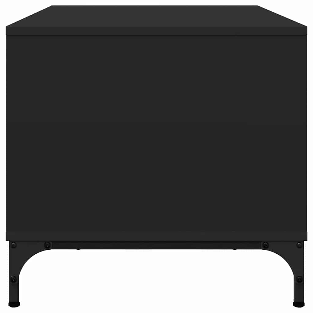 Salontafel met lade Zwart Eiken 90 x 49 x 46 cm Bewerkt hout is nu te koop bij PeponiXL, paradijselijk wonen!