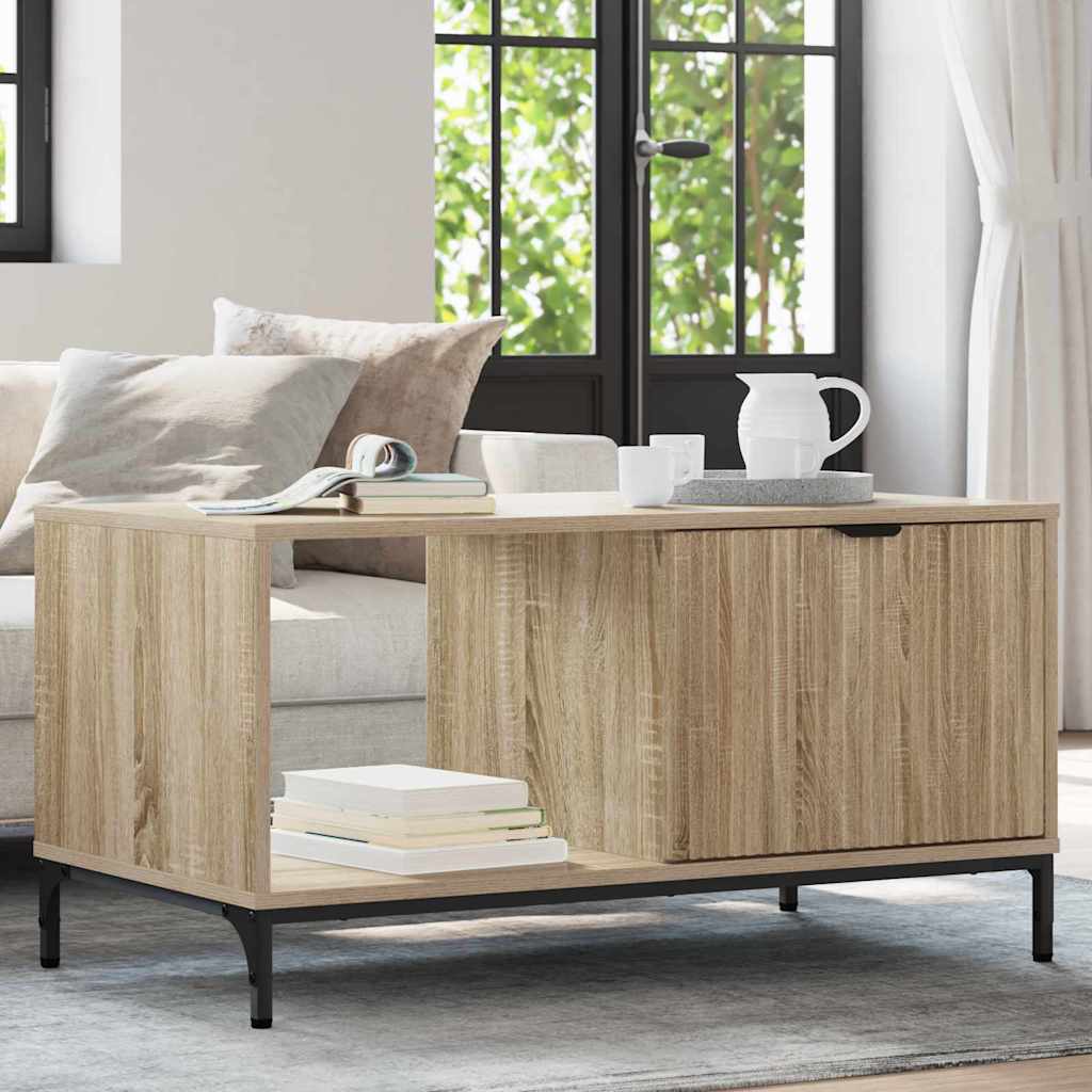 Salontafel met lade Sonoma Eiken 90 x 49 x 46 cm Bewerkt hout is nu te koop bij PeponiXL, paradijselijk wonen!