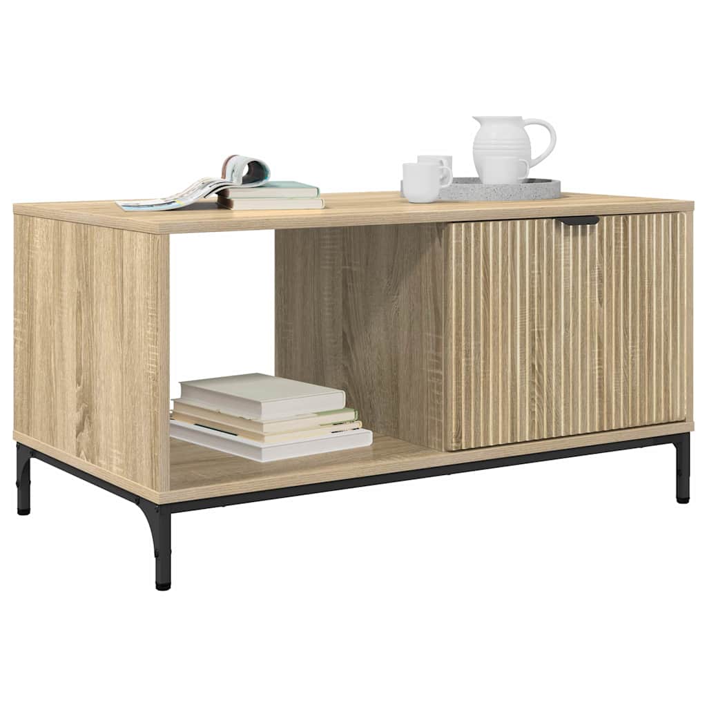 Salontafel met lade Sonoma Eiken 90 x 49 x 46 cm Bewerkt hout is nu te koop bij PeponiXL, paradijselijk wonen!