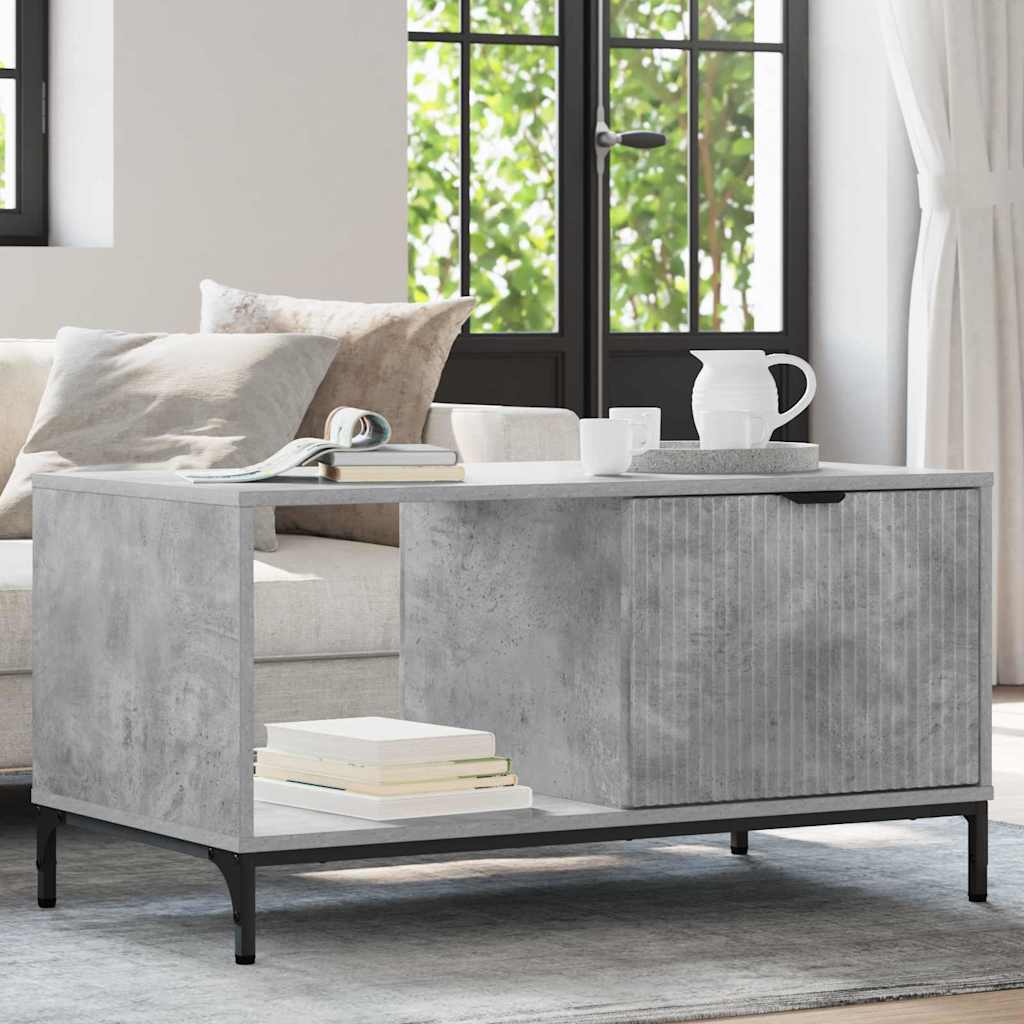 Salontafel met lade Beton Grijs 90 x 49 x 46 cm Bewerkt hout is nu te koop bij PeponiXL, paradijselijk wonen!