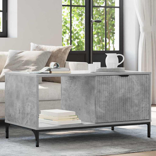 Salontafel met lade Beton Grijs 90 x 49 x 46 cm Bewerkt hout is nu te koop bij PeponiXL, paradijselijk wonen!
