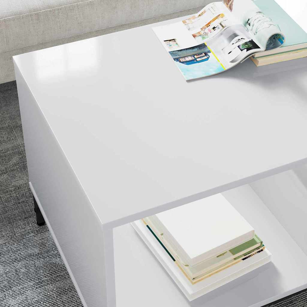 Salontafel met lade Hoogglans wit 90 x 49 x 46 cm Bewerkt hout is nu te koop bij PeponiXL, paradijselijk wonen!
