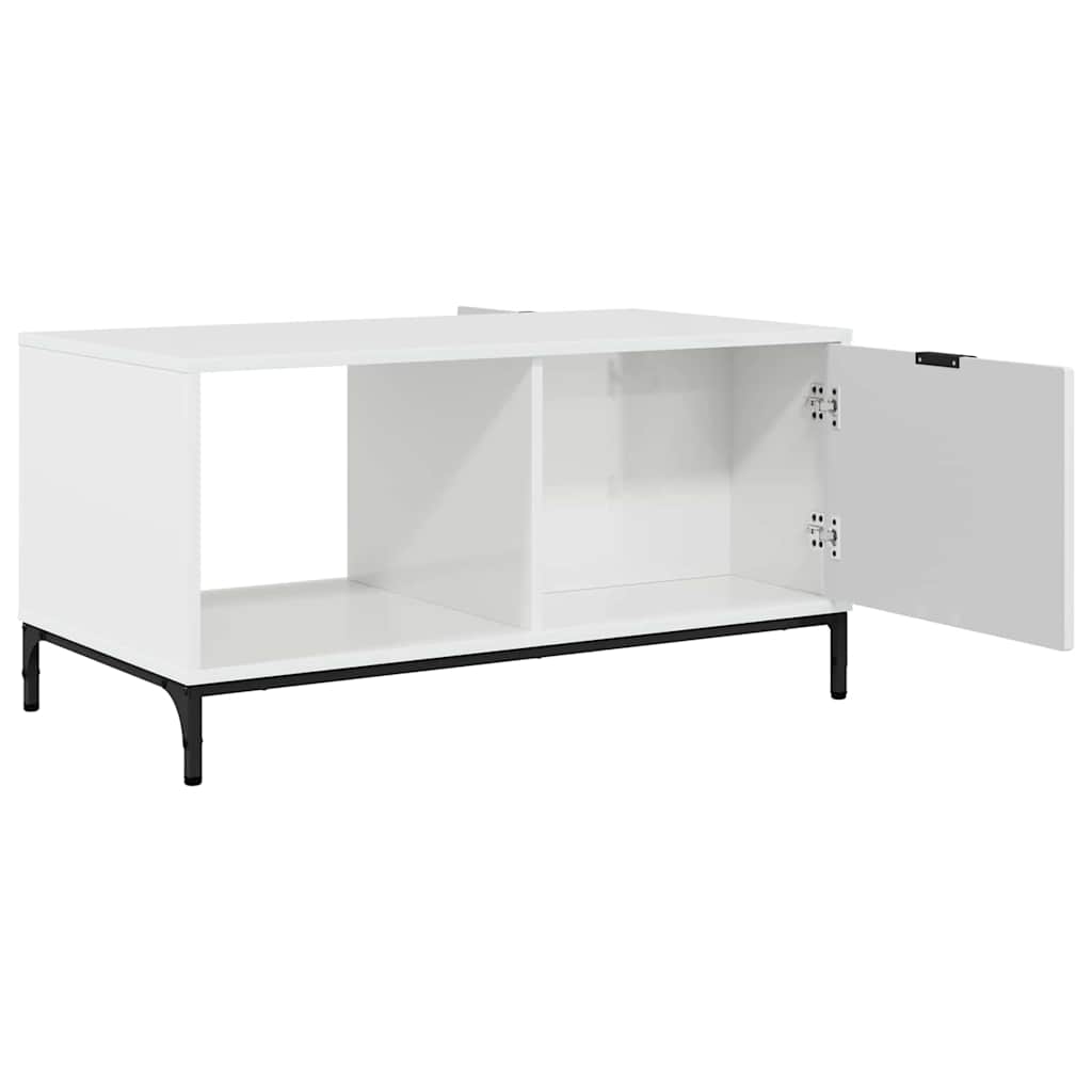 Salontafel met lade Hoogglans wit 90 x 49 x 46 cm Bewerkt hout is nu te koop bij PeponiXL, paradijselijk wonen!