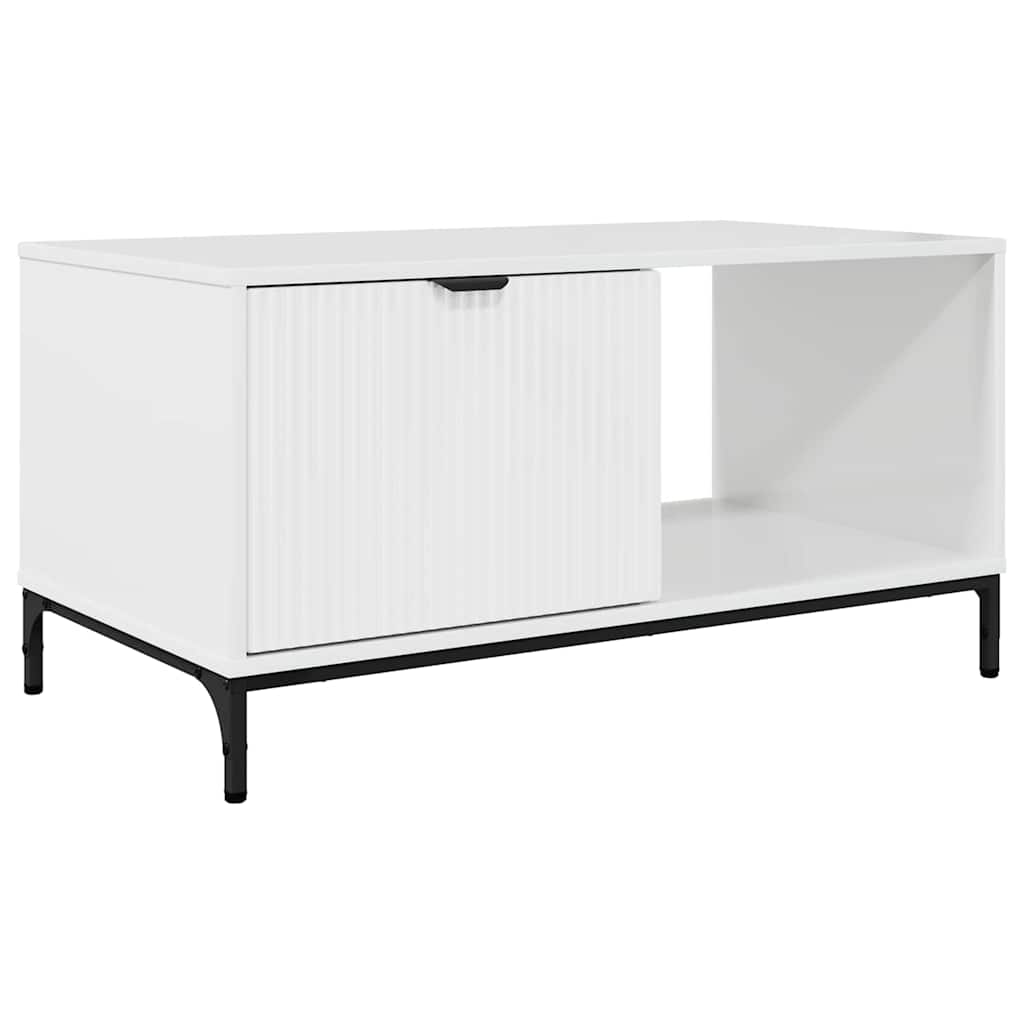 Salontafel met lade Hoogglans wit 90 x 49 x 46 cm Bewerkt hout is nu te koop bij PeponiXL, paradijselijk wonen!