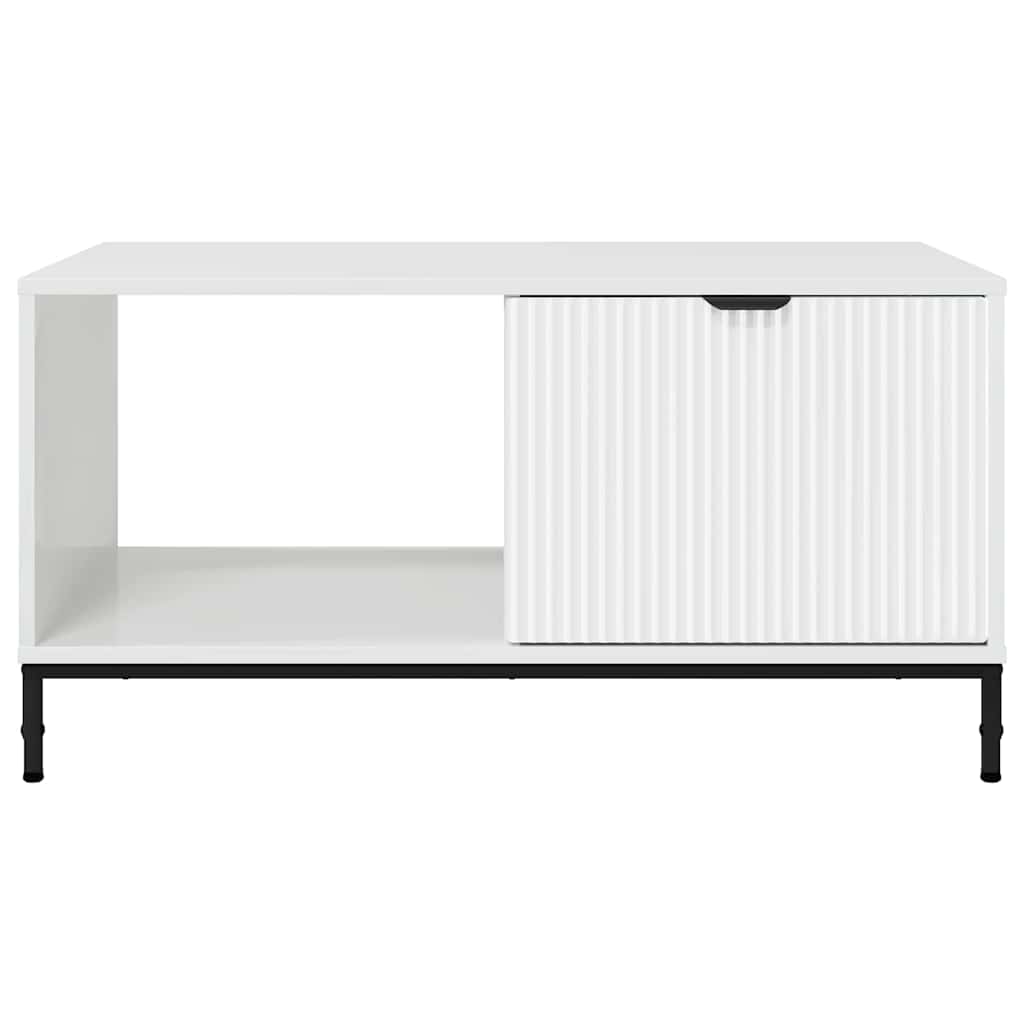 Salontafel met lade Hoogglans wit 90 x 49 x 46 cm Bewerkt hout is nu te koop bij PeponiXL, paradijselijk wonen!