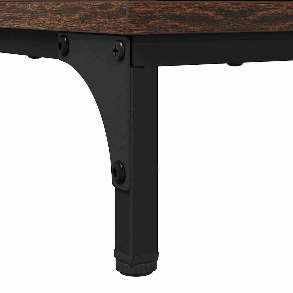 Salontafel met lade Gerookt eiken 90 x 49 x 46 cm Bewerkt hout is nu te koop bij PeponiXL, paradijselijk wonen!