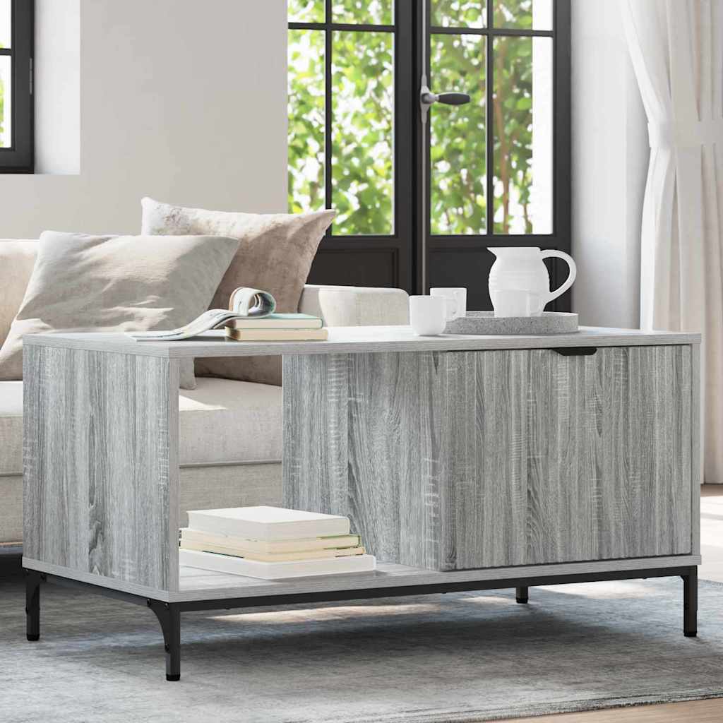Salontafel met lade Grijs Sonoma 90 x 49 x 46 cm Bewerkt hout is nu te koop bij PeponiXL, paradijselijk wonen!